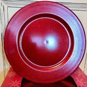 NWT. MARTHA STEWART cherry red chargers